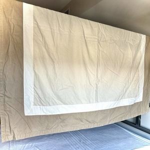 Fieldcrest Classic Curtain, Beige/white, Linen/cotton Blend 66x70